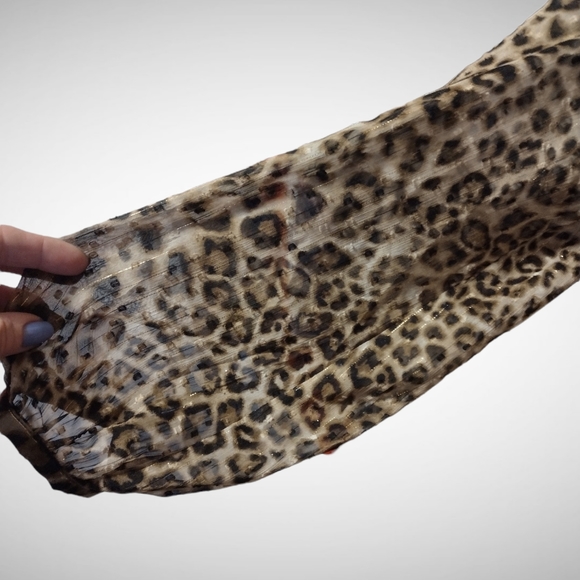 White House Black Market Leopard Soft Blouson Dress NWT - Picture 2 of 7